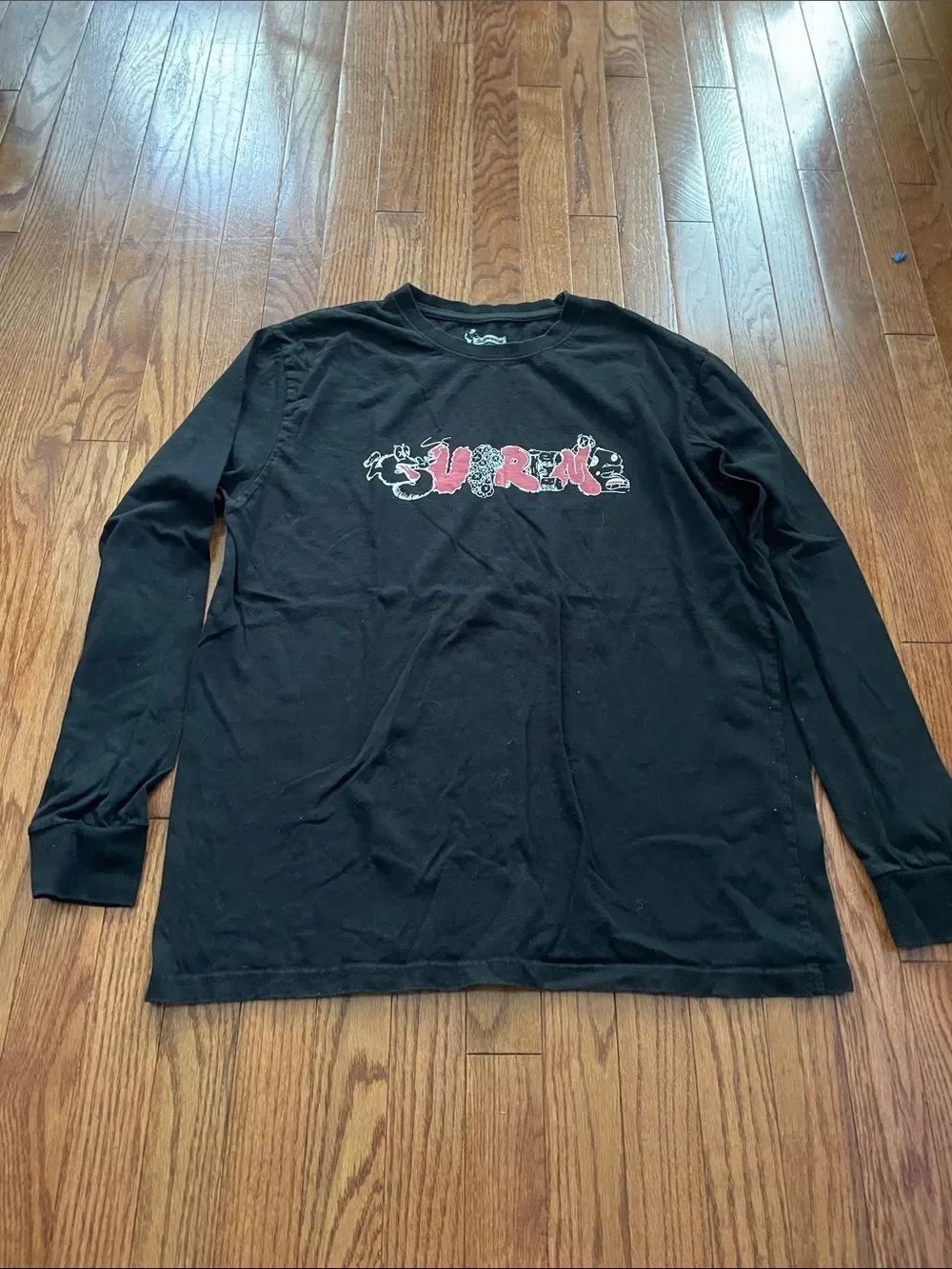 Supreme 2011 Supreme x KAWS Bubble Logo Black Long Sleeve T-Shirt Sz 2XL